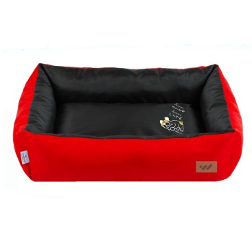 WOOF Πουφ με ειδική θήκη με φερμουάρ για cooling gel 76x52x17 No2 ΚΟΚΚΙΝΟ