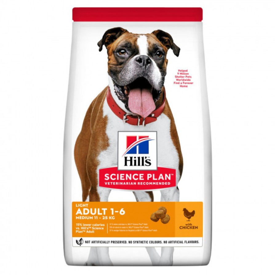 HILL'S SP Adult Dog Light Medium Chicken 10Kg+4Kg Δώρο HILLS
