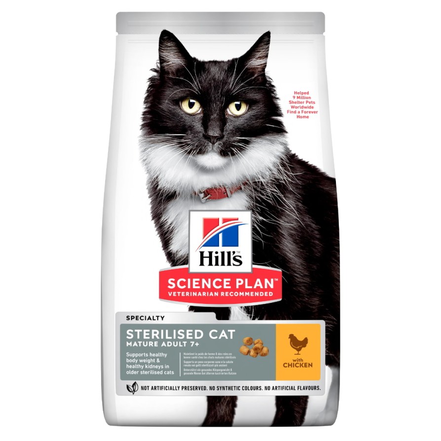 HILL'S SP FELINE Mature Adult Sterilised Κοτόπουλο 1kg + 500gr Δώρο HILL S