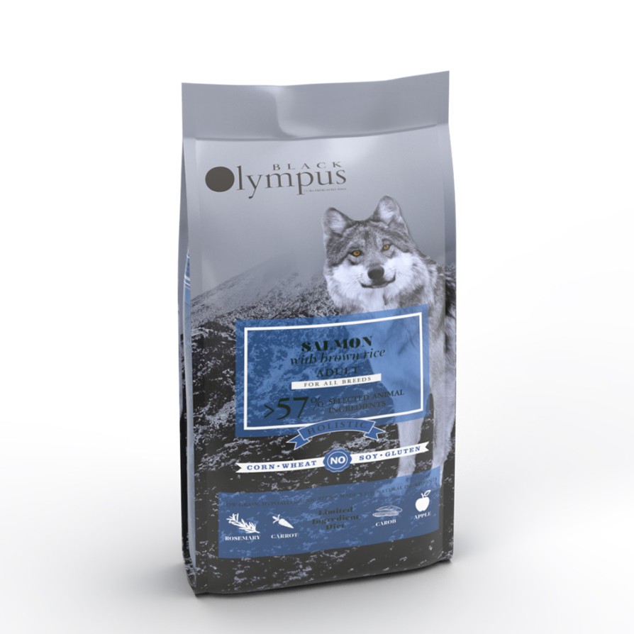 BLACK OLYMPUS L.G. MEDIUM ADULT με Σολομό & Καστανό Ρύζι 2KG BLACK OLYMPUS