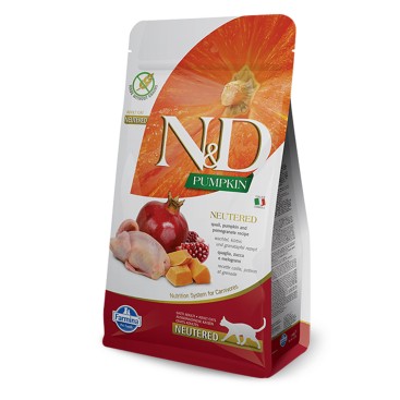 N&D CAT NEUTERED Κολοκύθα, Ορτύκι & Ρόδι 5KG