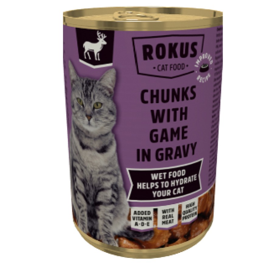 ROKUS Κονσέρβα γάτας ελάφι 415gr ROKUS