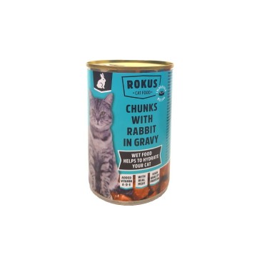 ROKUS Κονσέρβα γάτας κουνέλι 415gr