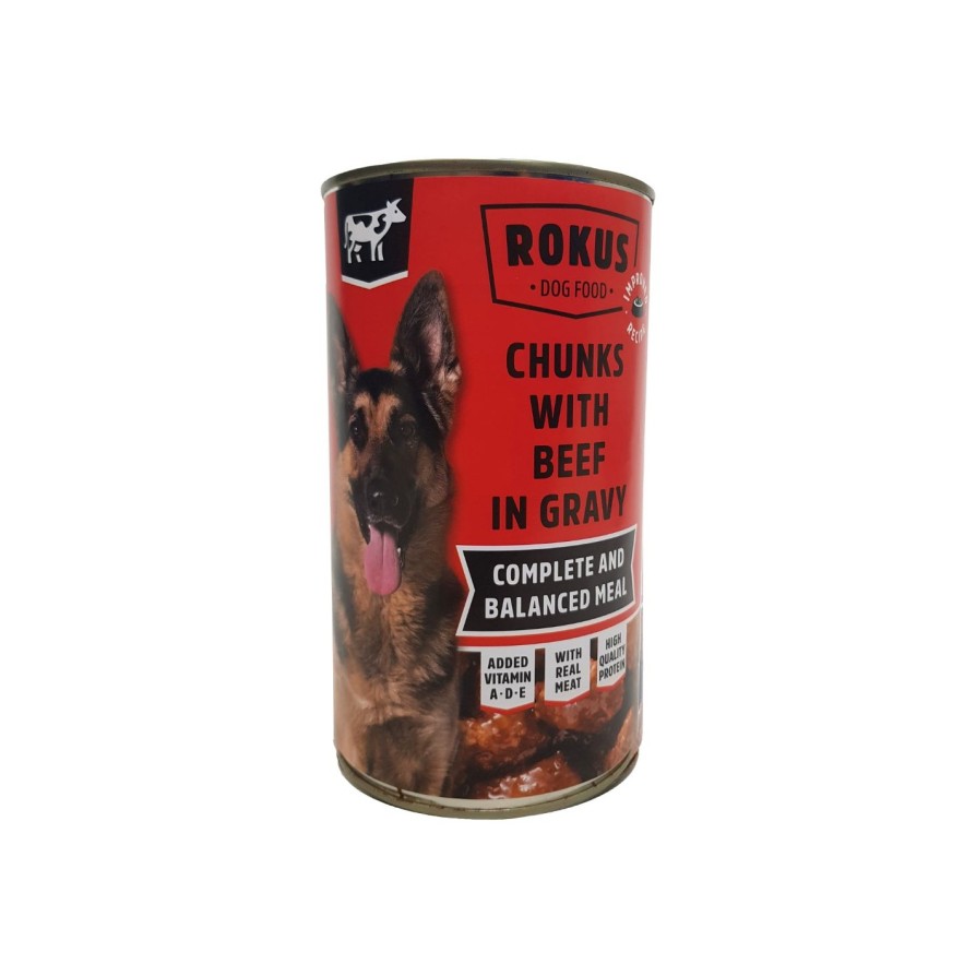 ROKUS Κονσέρβα σκύλου μοσχάρι 1240gr ROKUS