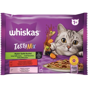 WHISKAS TASTY MIX σε Σάλτσα με Επιλογές του Σεφ 4x85gr