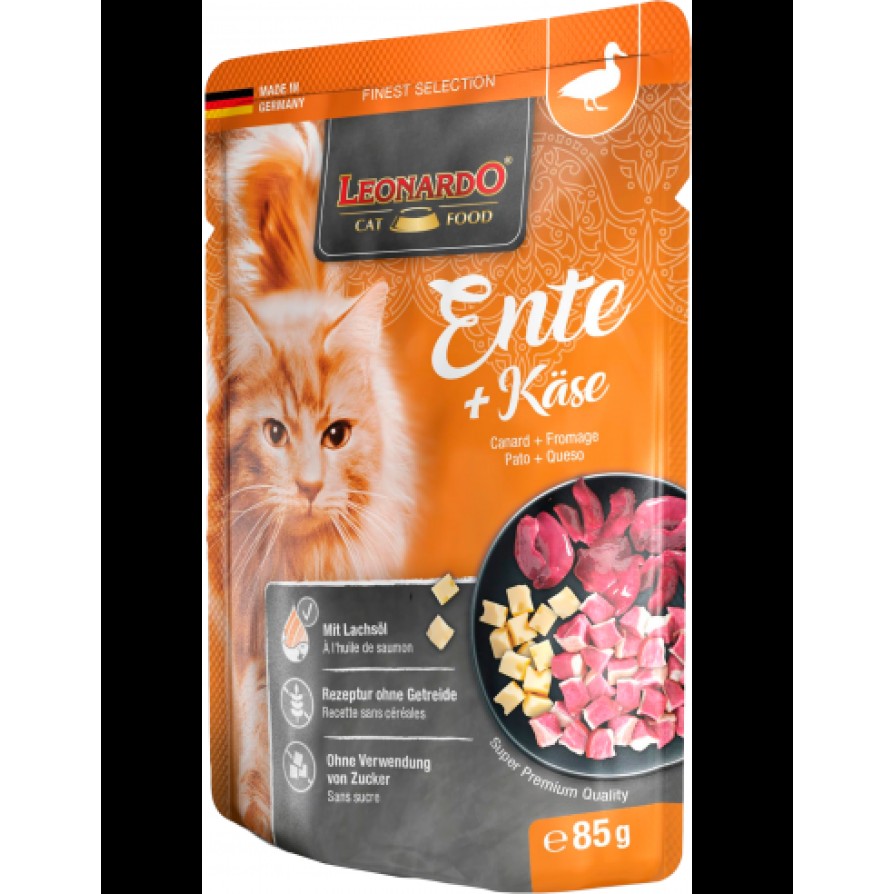 LEONARDO POUCH duck & cheese 85GR ΓΑΤΑ