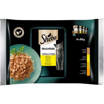SHEBA DELICATEZZE σε Ζελέ με Πουλερικά 4x85gr (Πολυσυσκευασία)