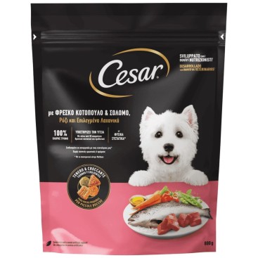 CESAR ADULT ΚΟΤΟΠΟΥΛΟ ΣΟΛΩΜΟΣ κ ΛΑΧΑΝΙΚΑ 800g