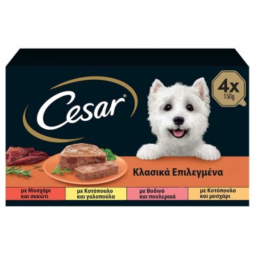 CESAR Πολυσυσκευασία Ιδιαίτερες Επιλογές με Αγροτικές Συνταγές 4x150gr