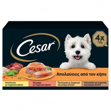 CESAR Συνταγές απο τον Κήπο με Απολαύσεις απο τον Κήπο 4x150GR (Πολυσυσκευασία)