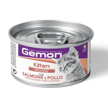 GEMON CAT KITTEN MOUSSE με Σολομό & Κοτόπουλο 85gr