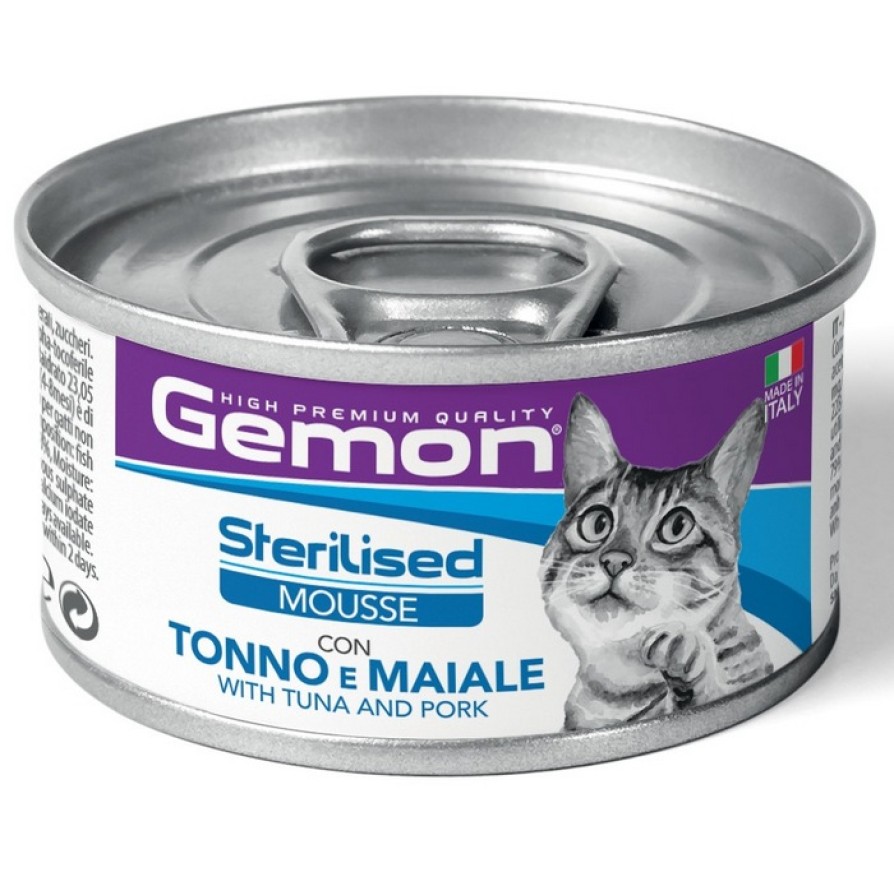 GEMON CAT MOUSE STERILISED TUNA & PORK 85GR ΥΓΡΗ ΤΡΟΦΗ