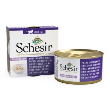 SCHESIR CAT NAT. ΚΟΤΟΠ. ΜΟΣΧΑΡΙ ΜΕ ΡΥΖΙ 85GR