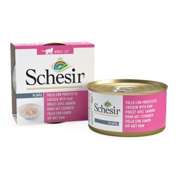 SCHESIR CAT ADULT σε ΖΕΛΈ με Φιλέτο Κοτόπουλο & Ζαμπόν 85GR *προς Κ*