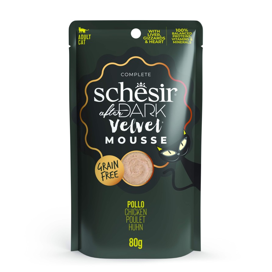 Schesir Cat After Dark Velvet Mousse pouch κοτόπουλο 12/80g SCHESIR