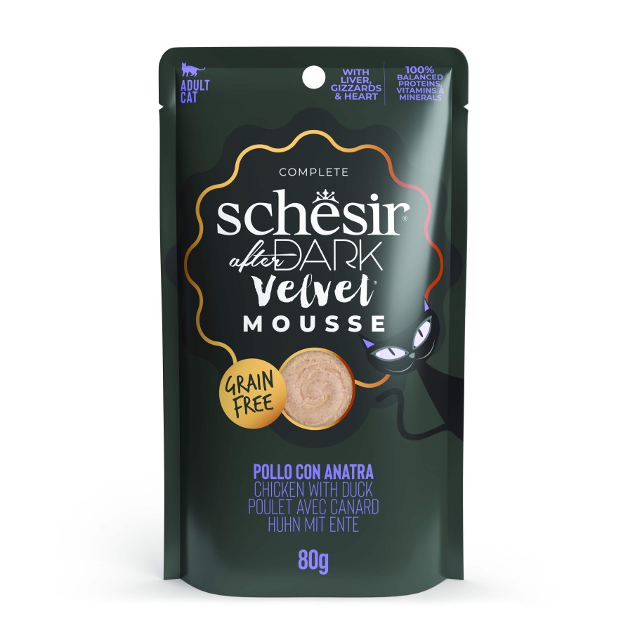 Schesir Cat After Dark Velvet Mousse pouch κοτόπουλο με πάπια 12/80g SCHESIR