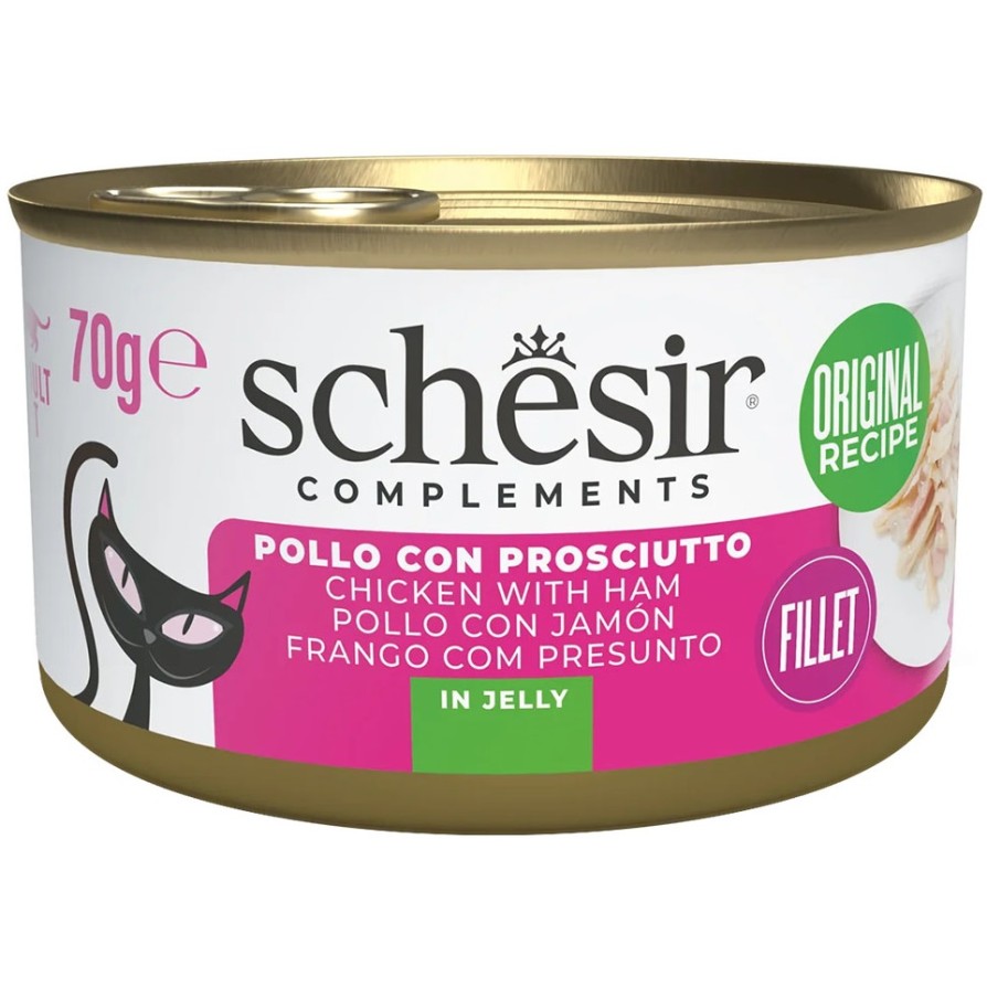 SCHESIR Cat C&B Jelly Φιλετ.κοτόπ. με ζαμπόν 70gr SCHESIR