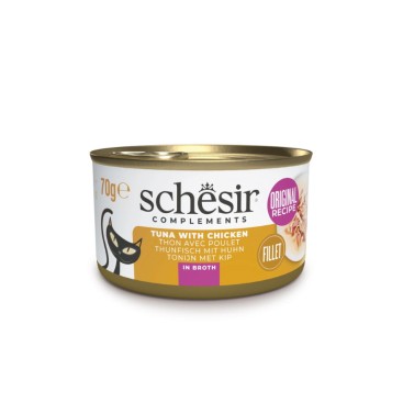 SCHESIR Cat C&B Broth Τόνος και Κοτόπουλο με Ρύζι 85gr