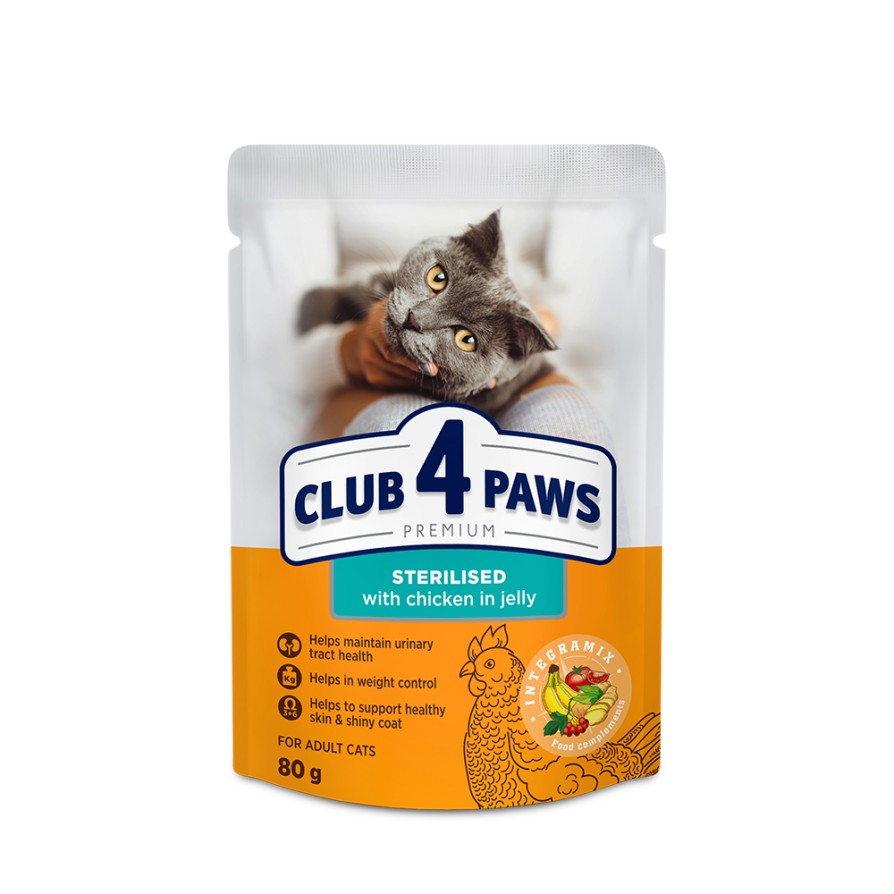 Club 4 Paws Cat Sterilized Chick Jelly 80gr ΓΑΤΑ
