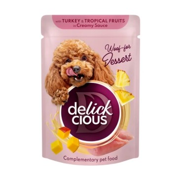 Delickcious Dog Pouch Turkey & Fruits 80gr