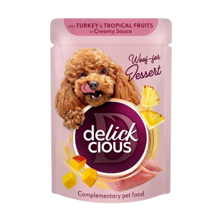 Delickcious Dog Pouch Turkey & Fruits 80gr ΣΚΥΛΟΣ