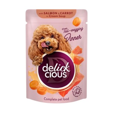 Delickcious Dog Pouch Salmon & Carrot 85gr
