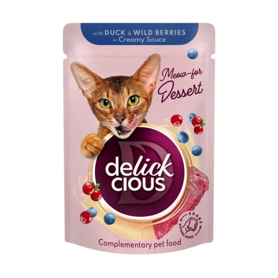 Delickcious Cat Pouch Duck & Berries 80gr ΓΑΤΑ