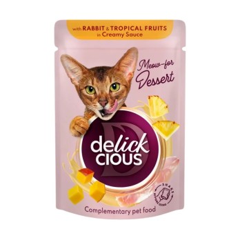Delickcious Cat Pouch Rabbit & Fruits 80gr
