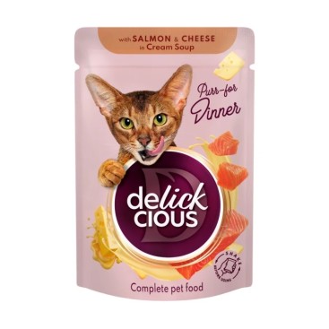 Delickcious Cat Pouch Salmon & Cheese 85gr