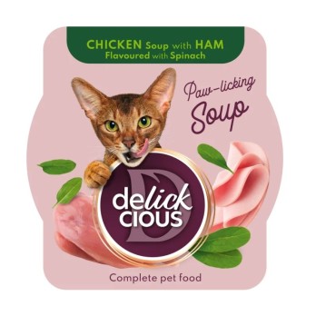 Delickcious Cat Soup Chicken & Ham 80gr