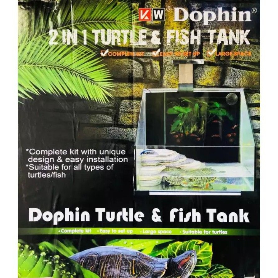DOPHIN TURTLE TANK LED 38M X 34Υ X 38Π DOPHIN