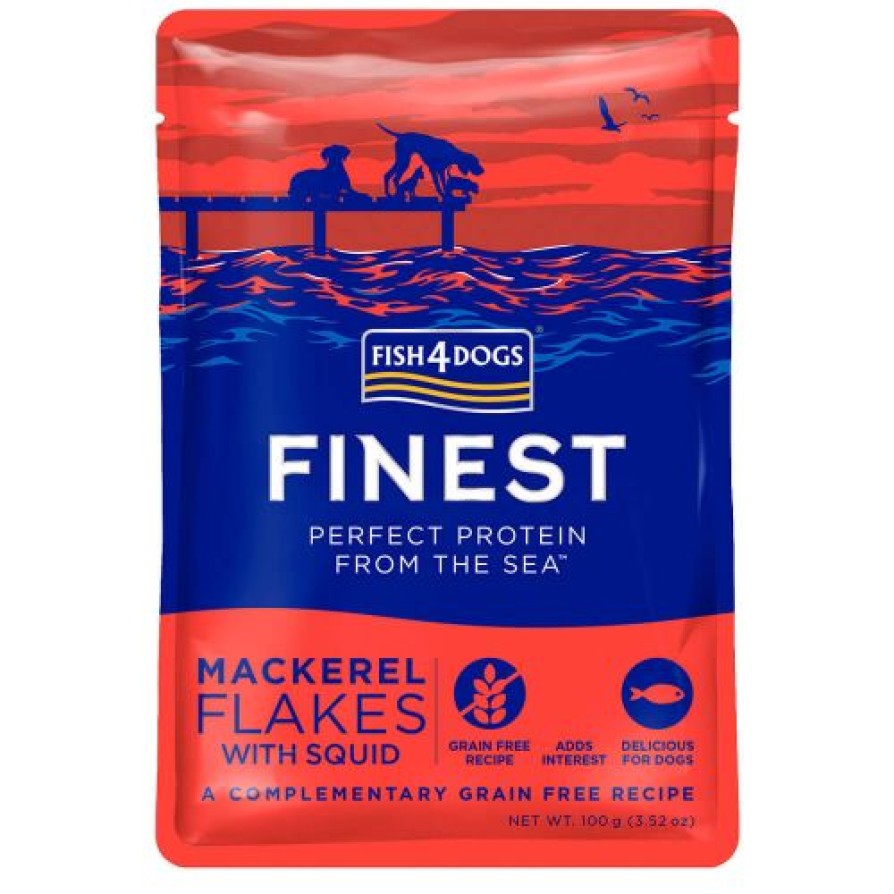 Fish4Dogs Finest Mackerel Flakes With Squid 100g FISH4DOGS