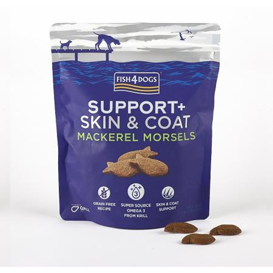 Fish4Dogs Support+ Skin & Coat Mackerel Morsels 225g FISH4DOGS