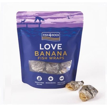 Fish4Dogs Love Banana Fish Wraps 100g
