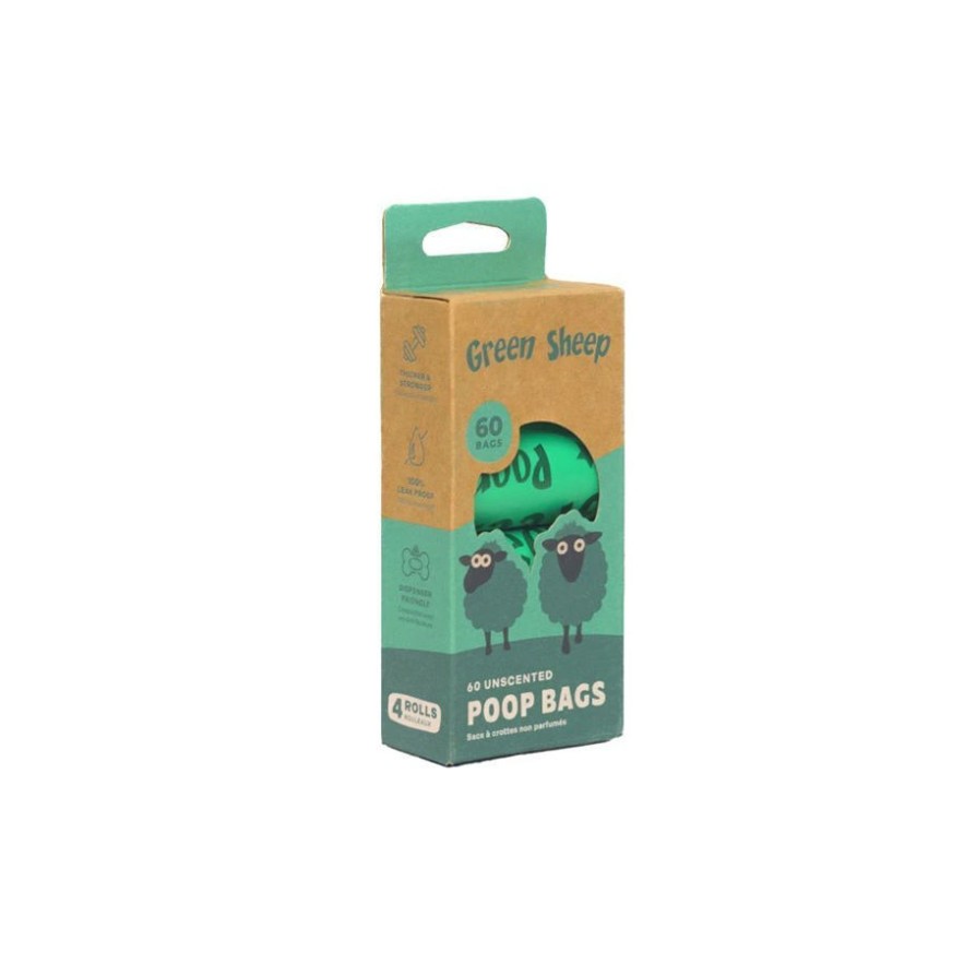 Green Sheep Poop Bags Unscented - 60 Bags (4x15) GREEN SHEEP