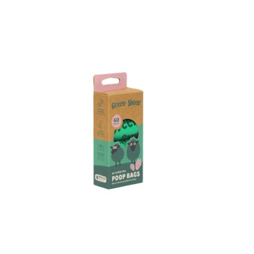 Green Sheep Poop Bags Strawberry Scented - 60 Bags (4x15)