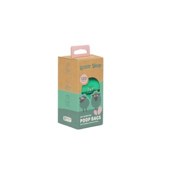 Green Sheep Poop Bags Strawberry Scented - 120 Bags (8x15)