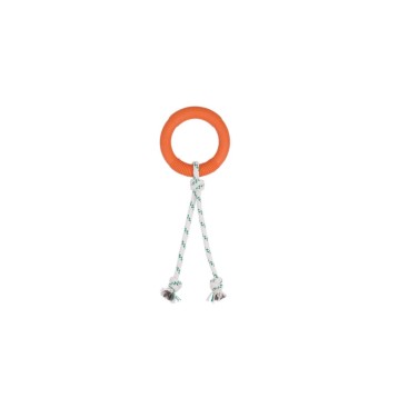 Green Sheep Medium Natural Rubber Hoop Rope Toy - Πορτοκαλί