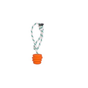 Green Sheep Small Natural Rubber Ball Rope Toy - Πορτοκαλί