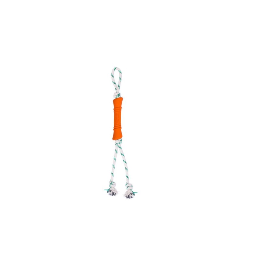 Green Sheep Small Natural Rubber Bone Rope Toy - Πορτοκαλί GREEN SHEEP