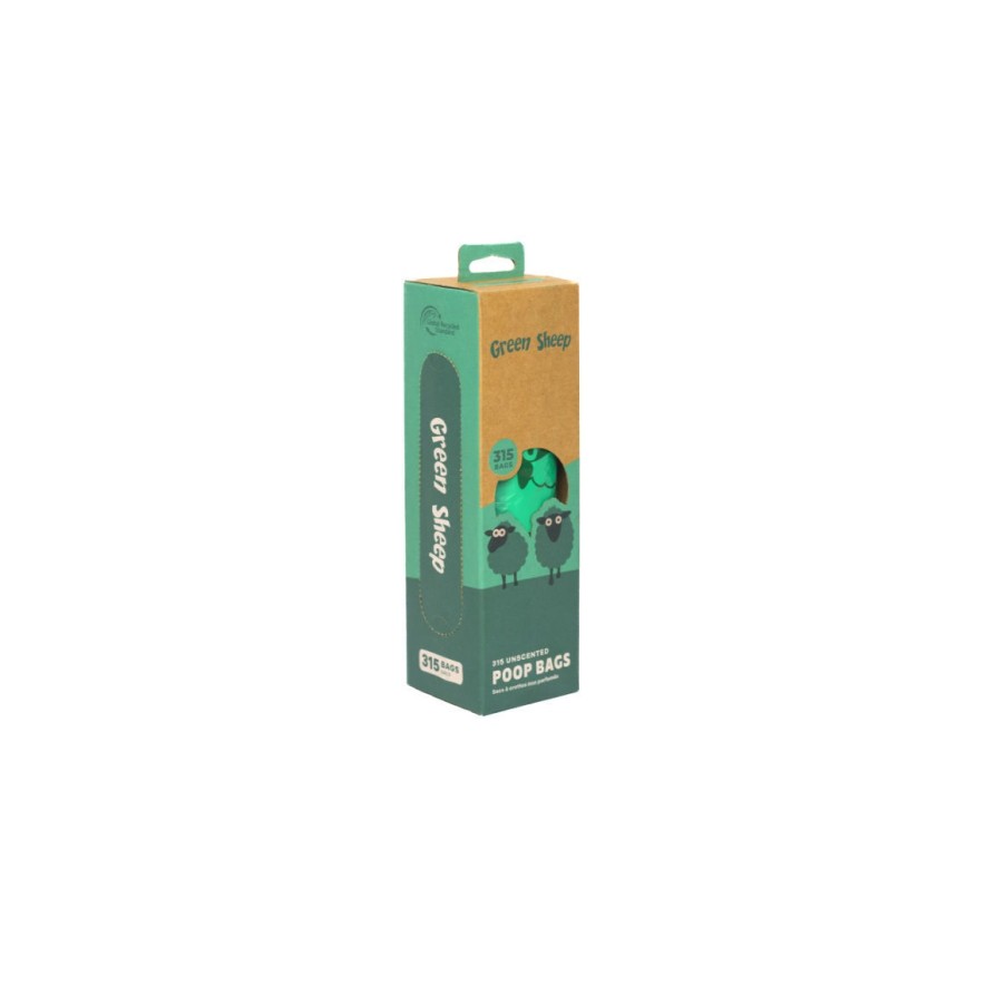 Green Sheep Poop Bags Unscented - 315 Bags (μονό ρολό) GREEN SHEEP