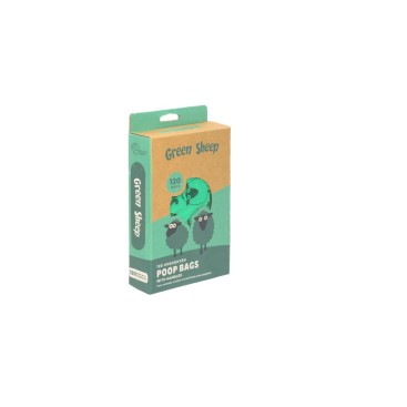 Green Sheep Poop Bags Unscented - 120 Handle Bags (με χερούλι)