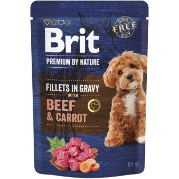 BRIT PR DOG φακ.FIL.GRAVY BEEF&CARROT 85gr