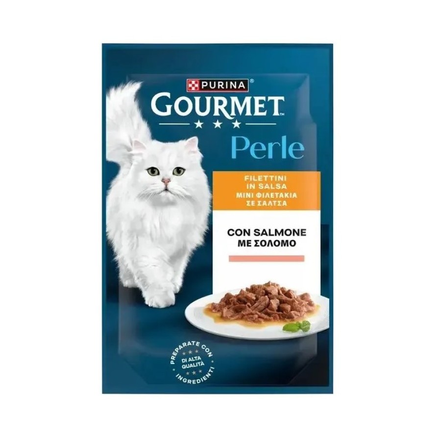 GOURMET PERLE Φιλετάκια με Σολομό 85gr ΓΑΤΑ