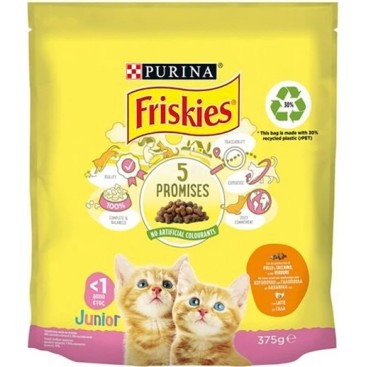 Friskies Cat JUNIOR Κοτόπουλο & Γαλοπούλα με Λαχανικά & Γάλα 375gr