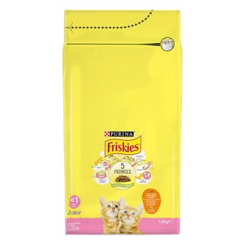 FRISKIES CAT JUNIOR Κοτόπουλο, Γάλα & Λαχανικά 1,5Kg