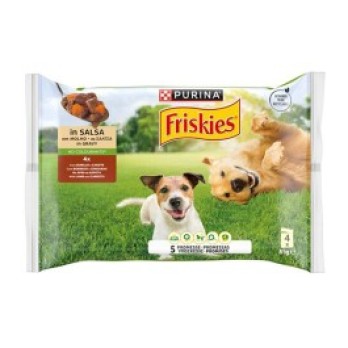 FRISKIES Wet Dog Πολυσυσκευασία με Αρνί & Καρότα σε σάλτσα 4x85gr