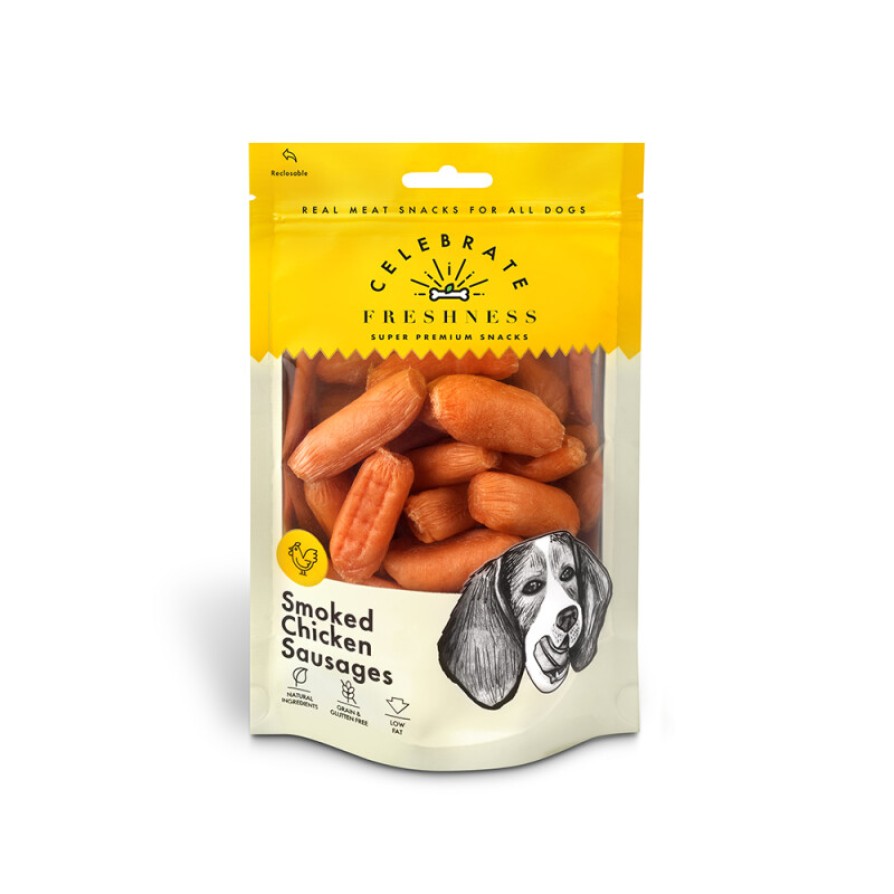 CELEBRATE GRAIN FREE SMOKED CHICKEN SAUSAGES 100GR ΣΚΥΛΟΣ