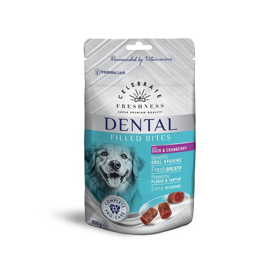 CELEBRATE FRESHNESS DENTAL FILLED BITES DUCK & CRANBERRY 150gr CELEBRATE FRESHNESS