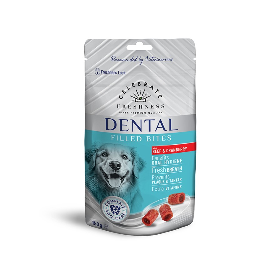 CELEBRATE FRESHNESS DENTAL FILLED BITES BEEF & CRANBERRY 150gr CELEBRATE FRESHNESS